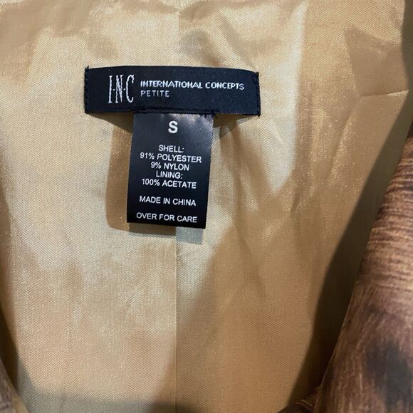 INC International Concepts Leopard Double Breasted Jacket Small *Missing Belt - Picture 8 of 11